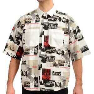 Scuderia Ferrari Fluid Logo Print Short Sleeve Shirt US 2XL IT 56